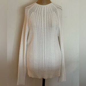Krimson Klover sz L Lydia Sweater Snow White Cable Knit Sweater